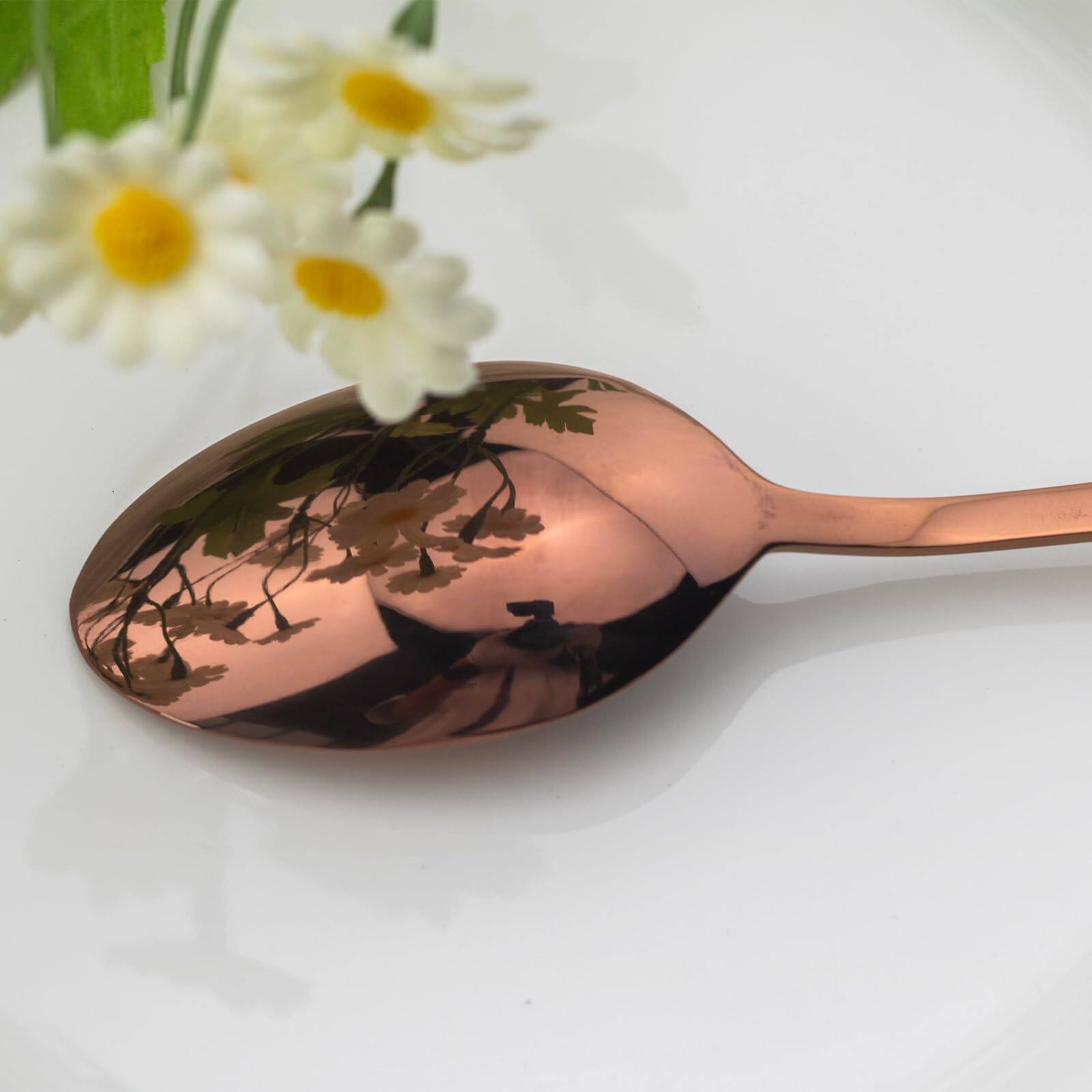 Alt View 2. Dazzed Corner - 40-Piece Silverware Set,Service for 8,Stainless Steel Flatware Set,Dishwasher Safe - Rose Gold.