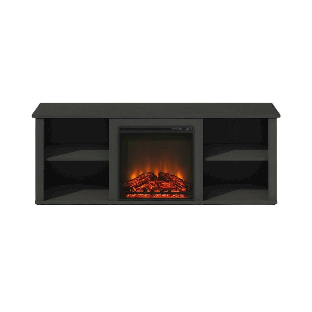 Alt View 3. FurniFact - Brown Electric Fireplace TV Stand with Storage for 60-Inch TVs - Brown.
