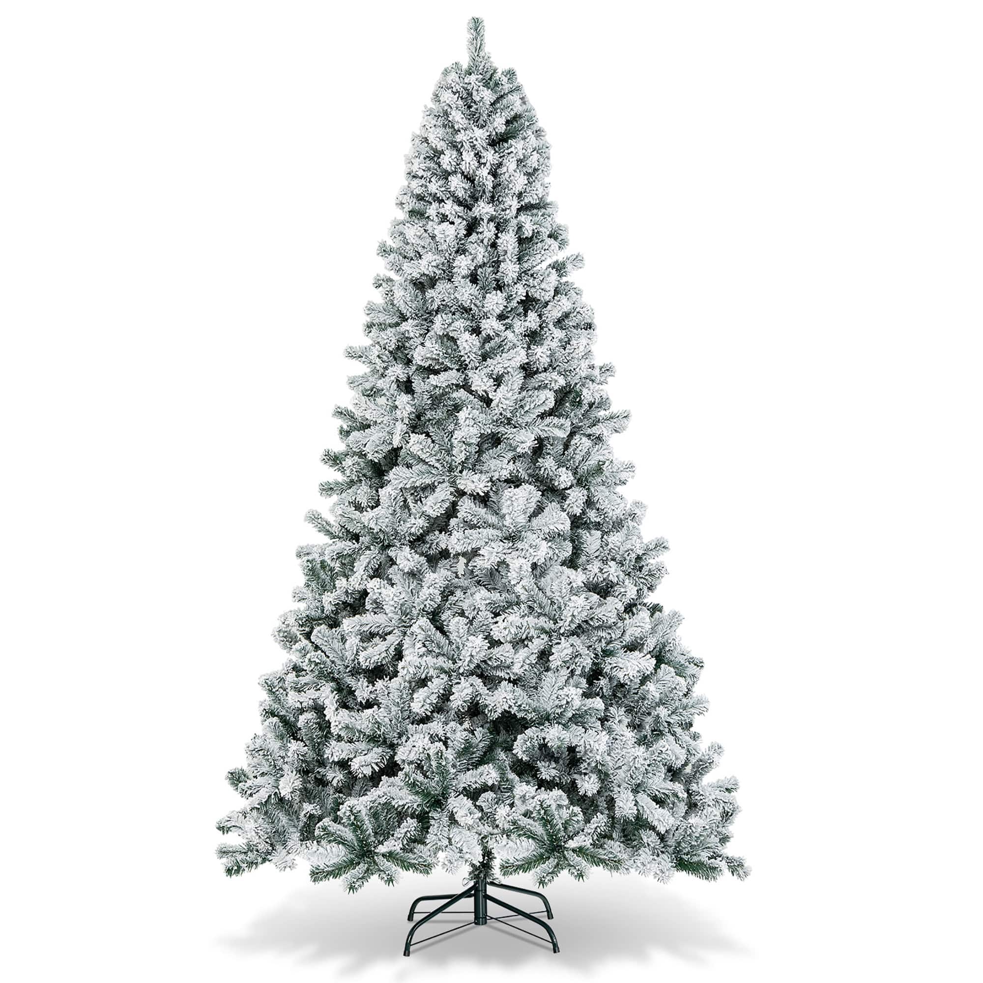Gymax - 9ft Snow Flocked Hinged Artificial Christmas Tree Unlit Holiday Decor - Green price history on PriceWatchPro