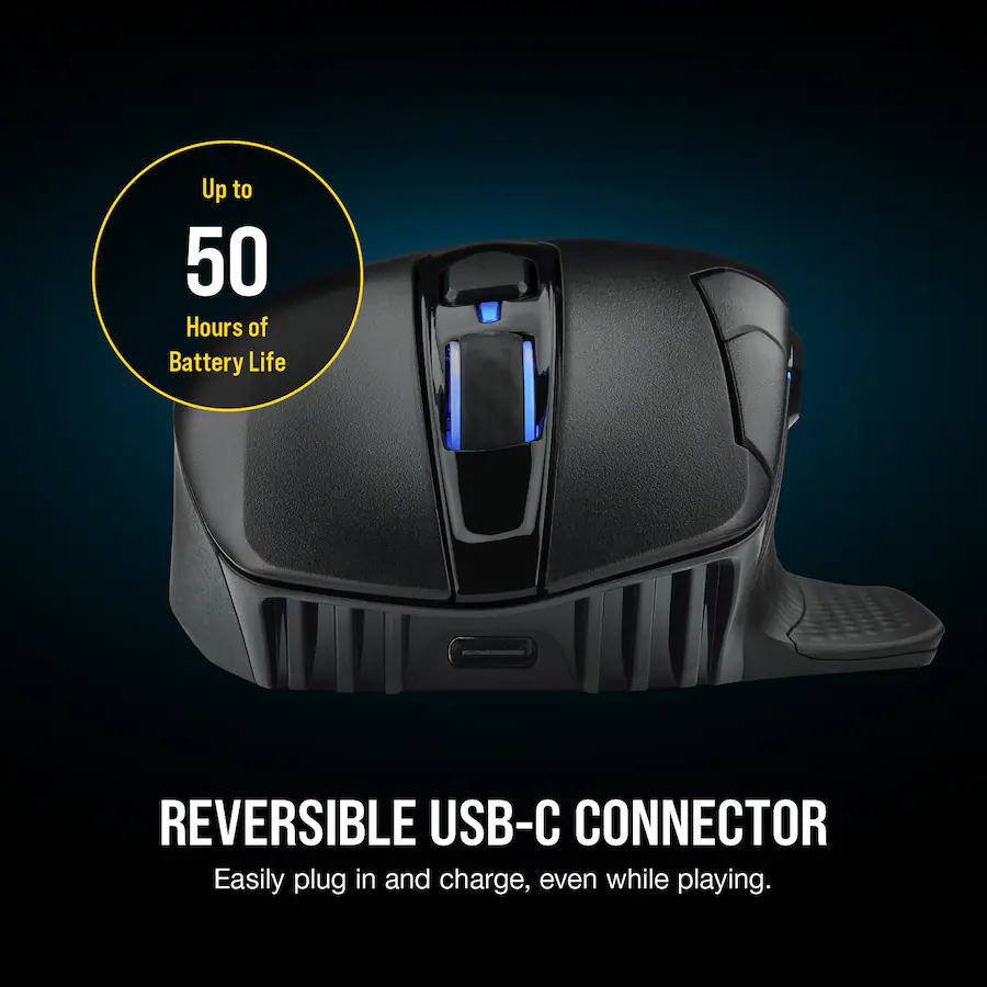 CORSAIR DARK CORE RGB PRO Wireless Optical Gaming Mouse with