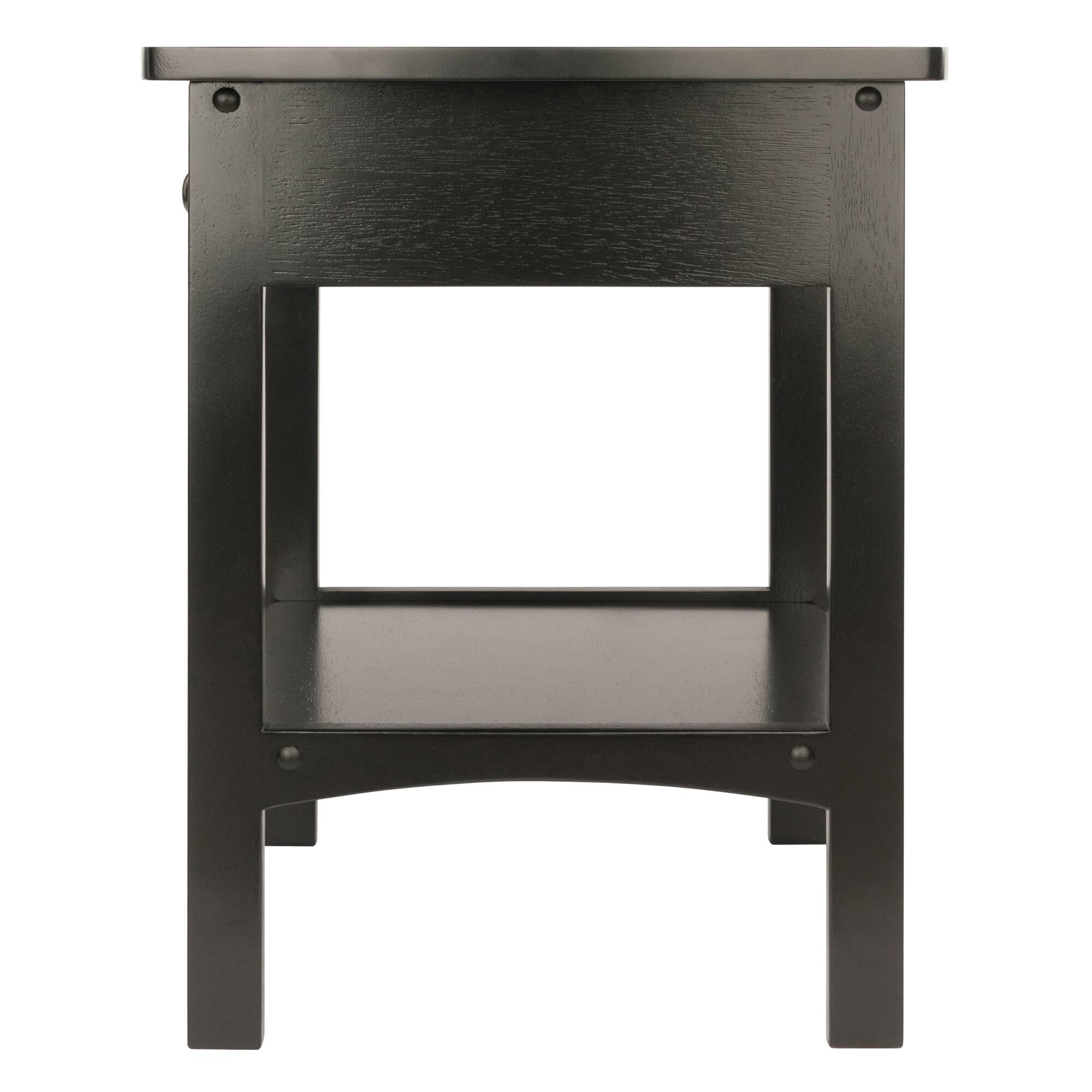 Alt View 4. Winsome Wood - Claire Curved Accent Table, Nightstand - Black.