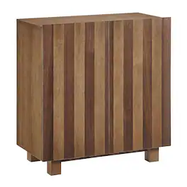 Kline 2-Door Striped Accent Cabinet by Modway - Oak Walnut Stripe