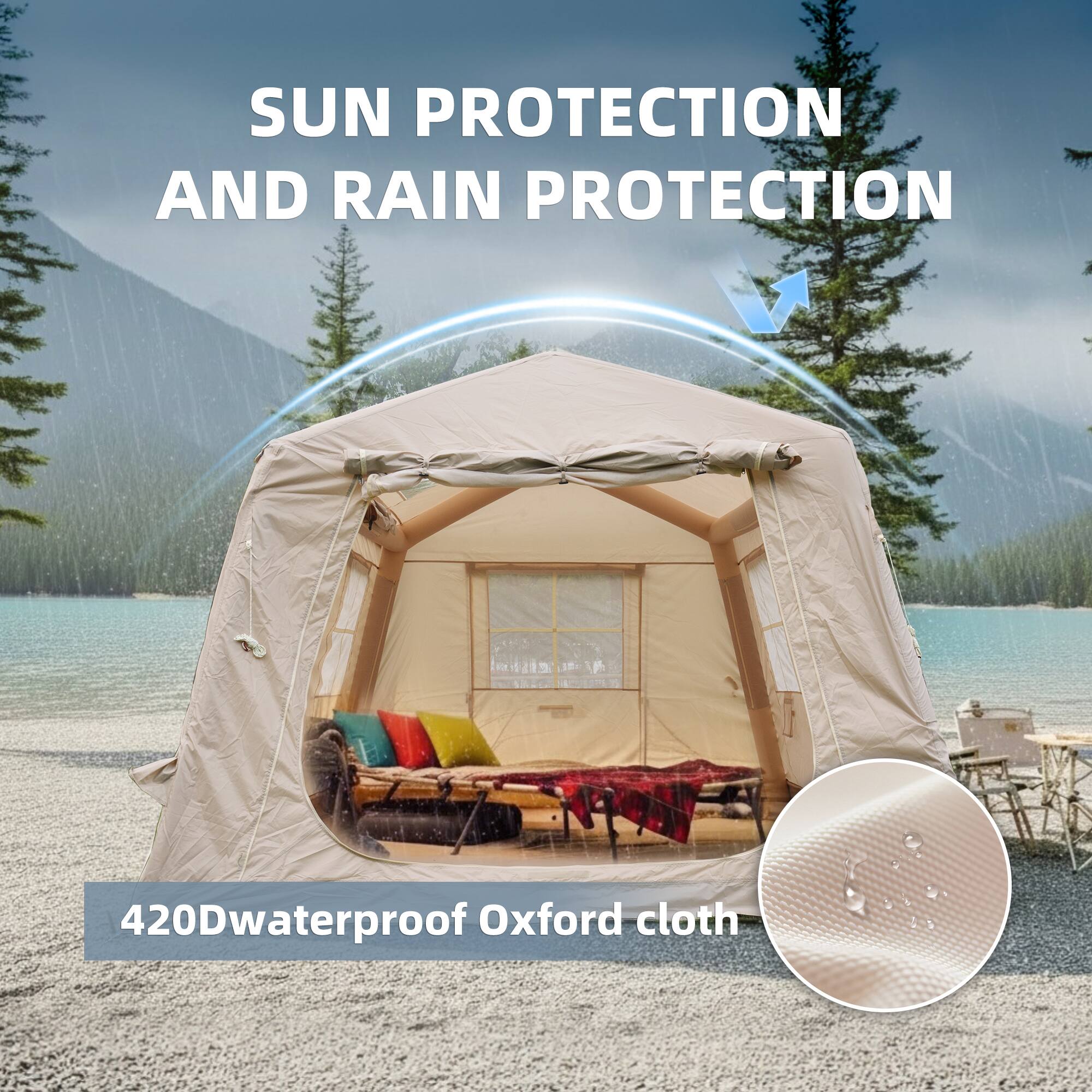 SUN PROTECTION AND RAIN PROTECTION

420D waterproof Oxford cloth