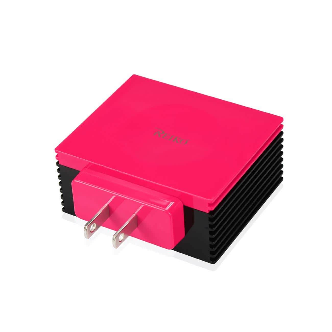 Reiko - 4 Amp Four Ports Portable Travel Station Charger In Hot - Pink