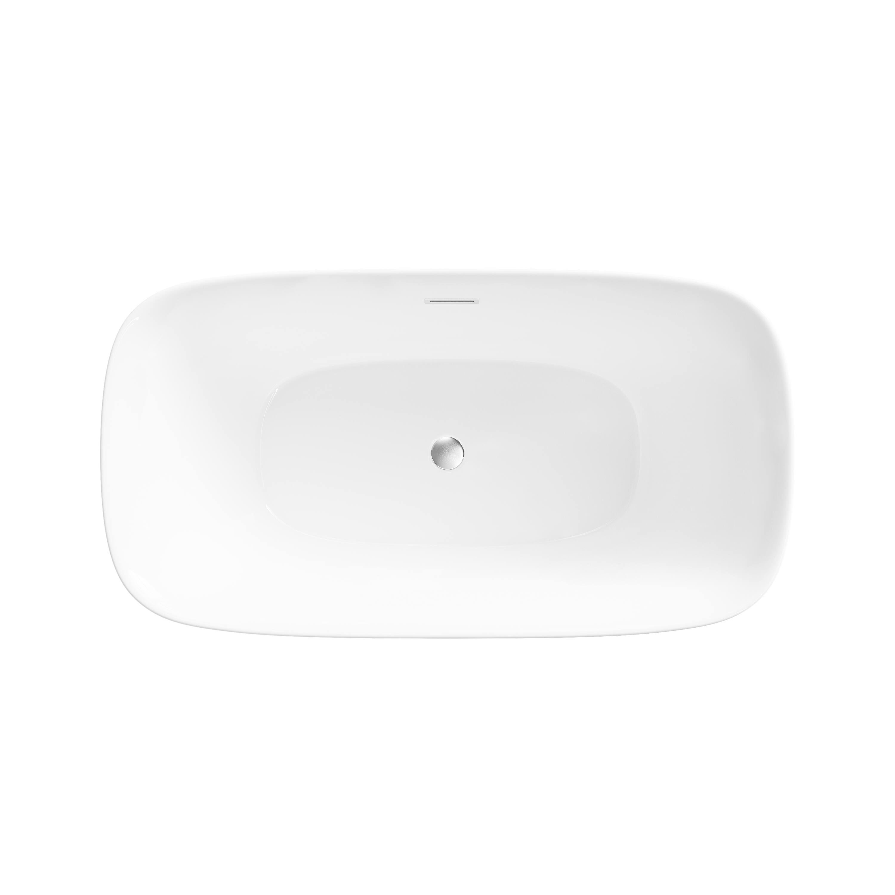Alt View 9. WELLFOR - Tivor 59 in. x 31.5 in. Acrylic Freestanding Soaking Bathtub with Center Drain and Overflow - White.