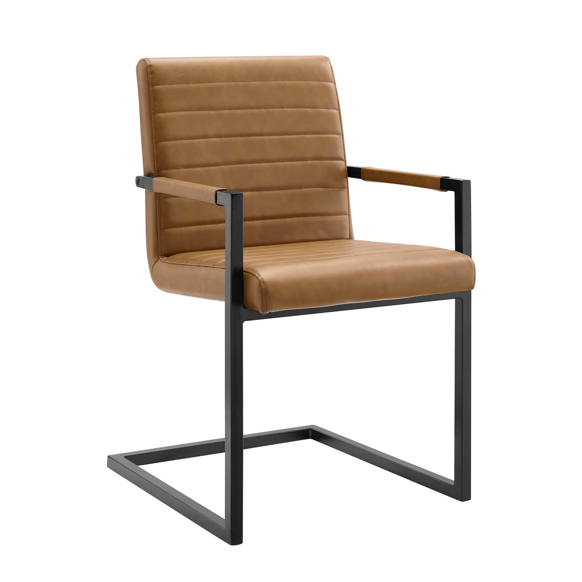 Alt View 1. Modway - Savoy Vegan Leather Dining Chairs Set of 2 by Modway - Tan.