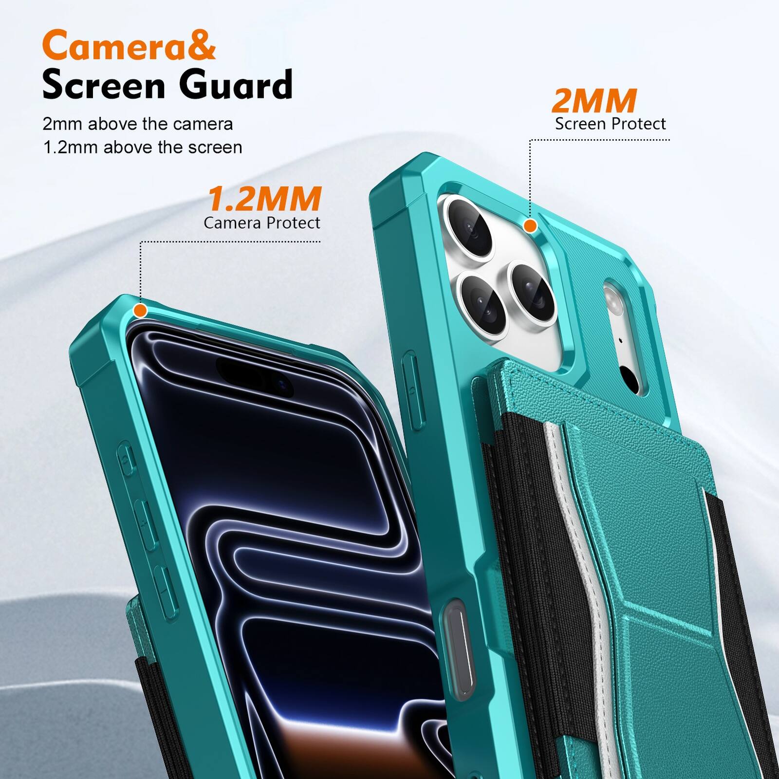 Camera & Screen Guard  
2mm above the camera  
1.2mm above the screen  

1.2MM Camera Protect  
2MM Screen Protect