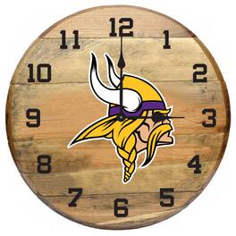 Imperial - Minnesota Vikings Oak Barrel Clock - Multicolor