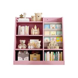 Ecooso - Kids Toy Storage Organizer Cabinet and Bookshelf, Multi Shelf Book Rack for Playroom Bedroom Nursery - Pink