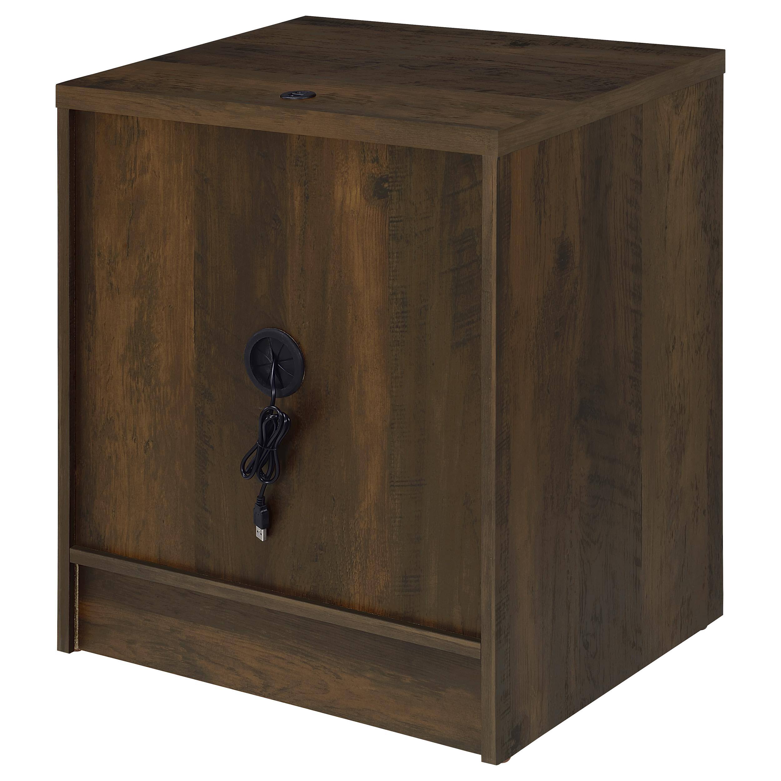 Alt View 4. Tiramisubest - Dark Pine 2-Drawer Nightstand with LED Lights and USB Ports - Green.