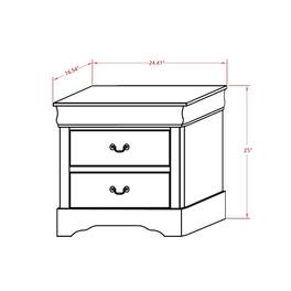 East West Furniture - 1-Piece mid century Wooden Night Stand with 2 Wood Drawers for Bedroom – Walnut Finish - Multi-Color