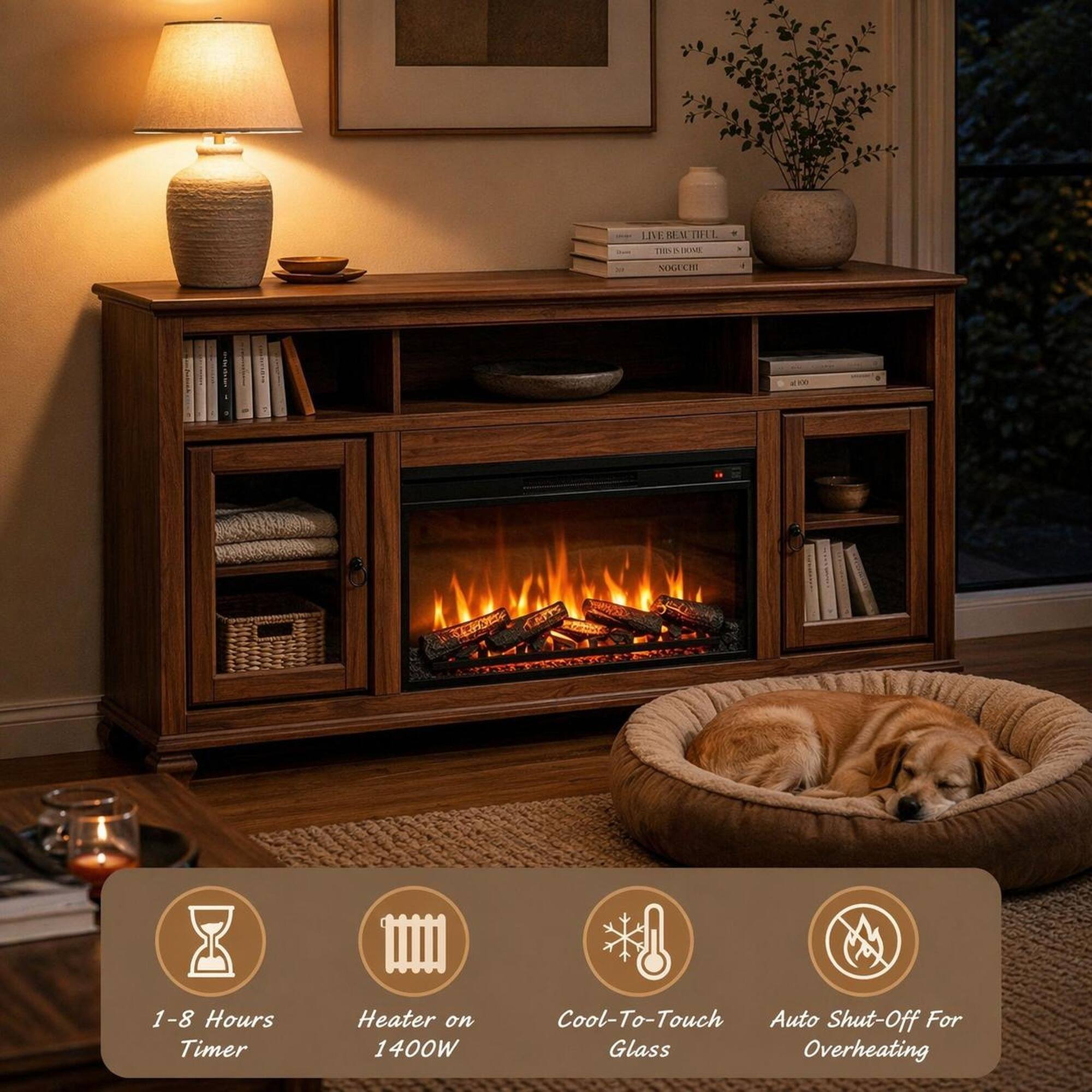 LIVE BETTER - THIS IS HOME  
1-8 Hours Timer  
Heater on 1400W  
Cool-To-Touch Auto Shut-Off For Overheating