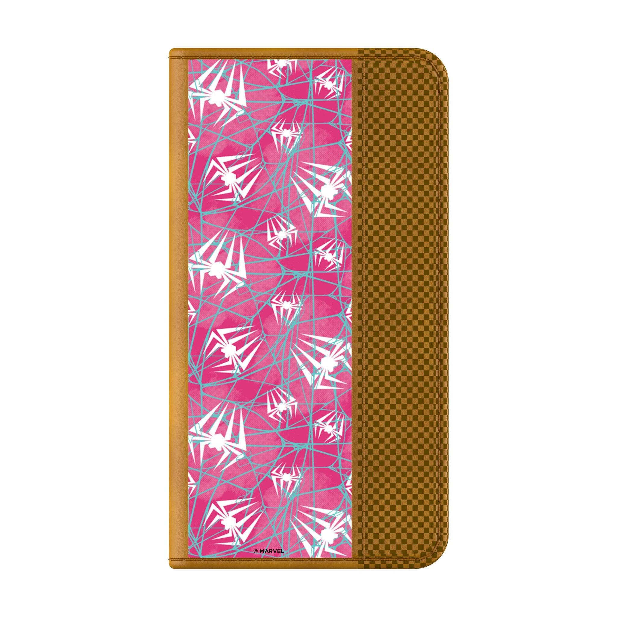 Angle. Keyscaper - Marvel Pattern Folio Phone Case - Samsung Galaxy S24 Plus - Spider-Gwen.
