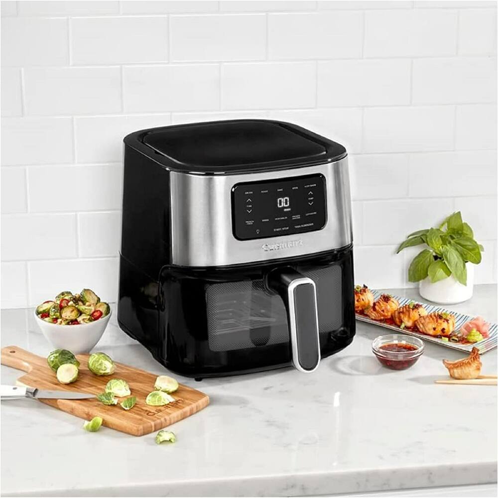 Alt View 2. Cuisinart - Air Fryer Oven 6-Qt Basket Air Fryer Stainless Steel + 2 Year Warranty Bundle - Stainless Steel and Black.