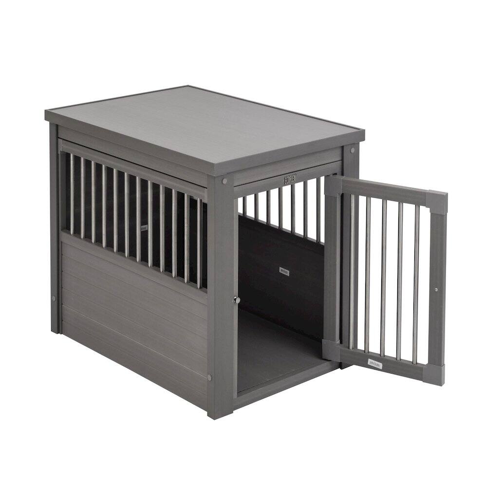 Alt View 1. New Age Pet - ECOFLEX Dog Crate End Table - Grey Medium.