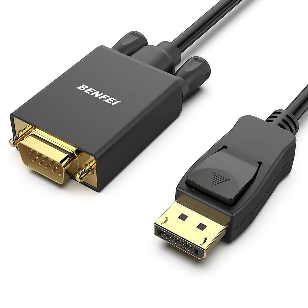 PARKER SLATER - DisplayPort to VGA Cable – 1.8m, Gold-Plated Adapter, Not Bidirectional