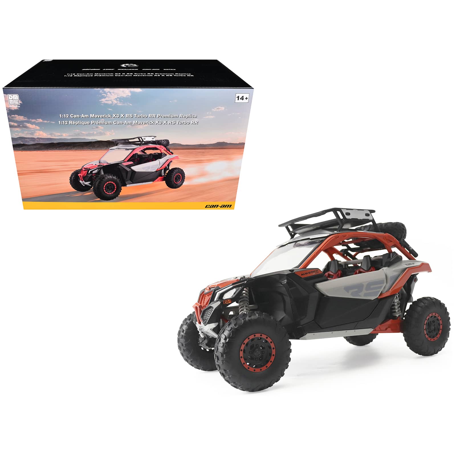Can-Am Maverick X3 X RS Turbo RR with Roof Rack Chalk Gray and Orange 1/12 Diecast Model by BRP Models price history on PriceWatchPro