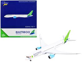Boeing 787-9 Commercial Aircraft "Bamboo Airways" Tail 1/400 Diecast Model Airplane by GeminiJets - White with Green