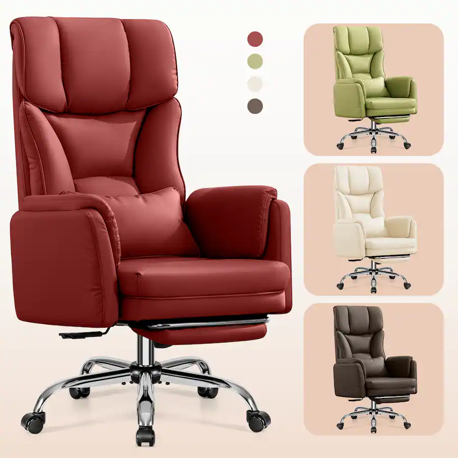 Kerdom KERDOM Ergonomic Big Office Leather Chair with Expandable Arms ...