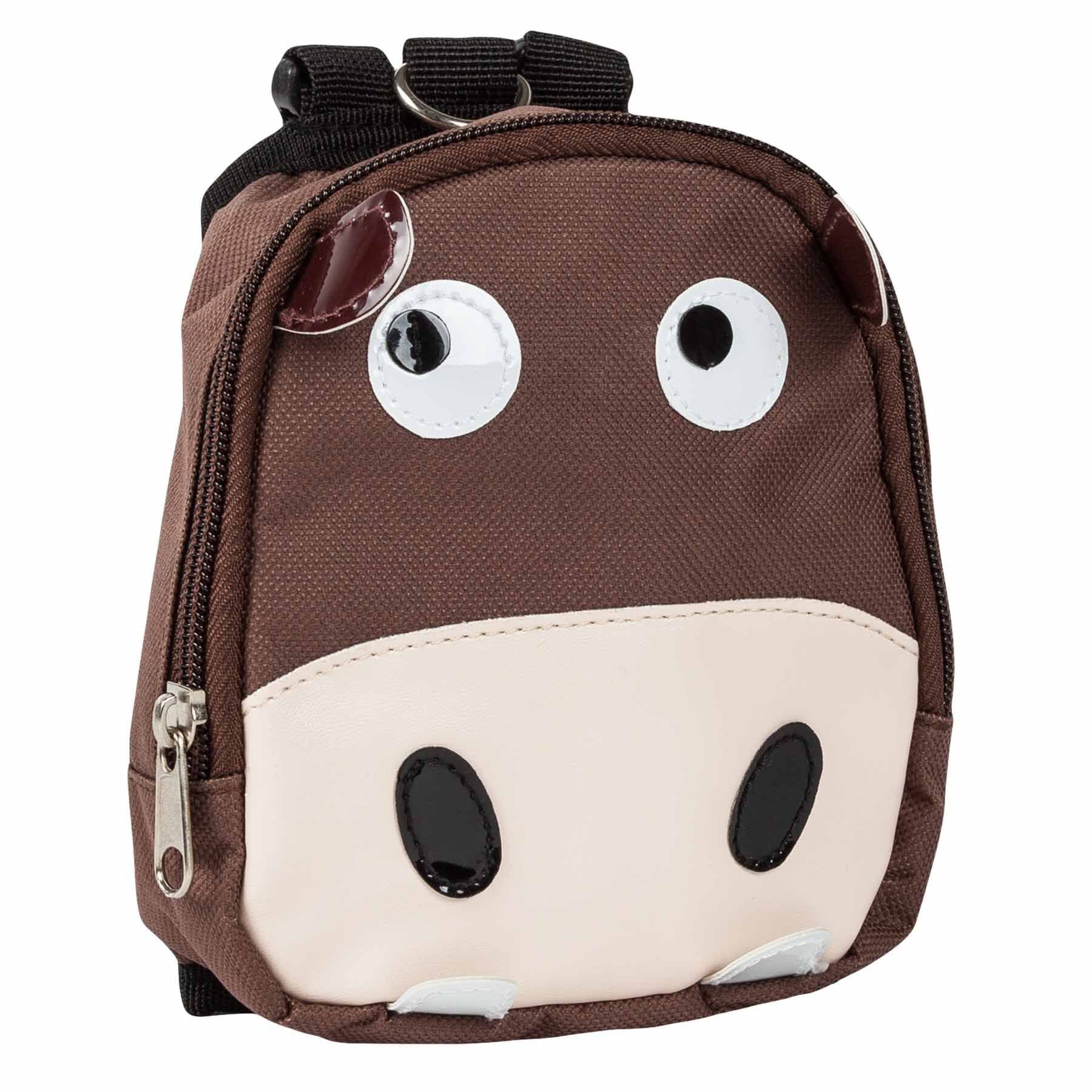 Left. KyyWee - kyywee'Mooltese' Large-Pocketed Compartmental Animated Dog Harness Backpack - brown.