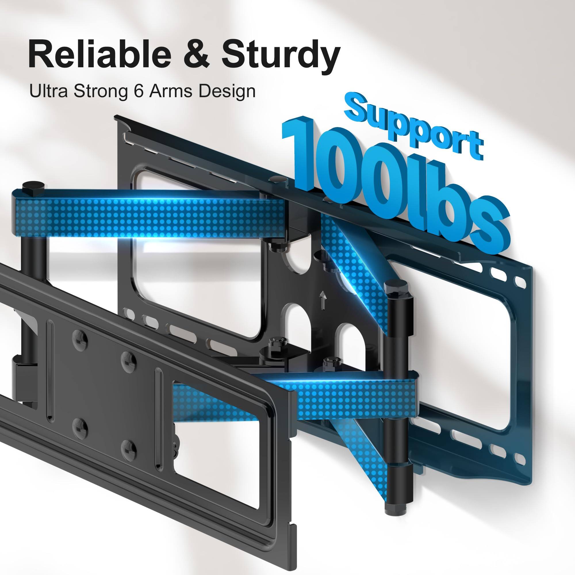 Reliable & Sturdy  
Ultra Strong 6 Arms Design  
Support 100lbs
