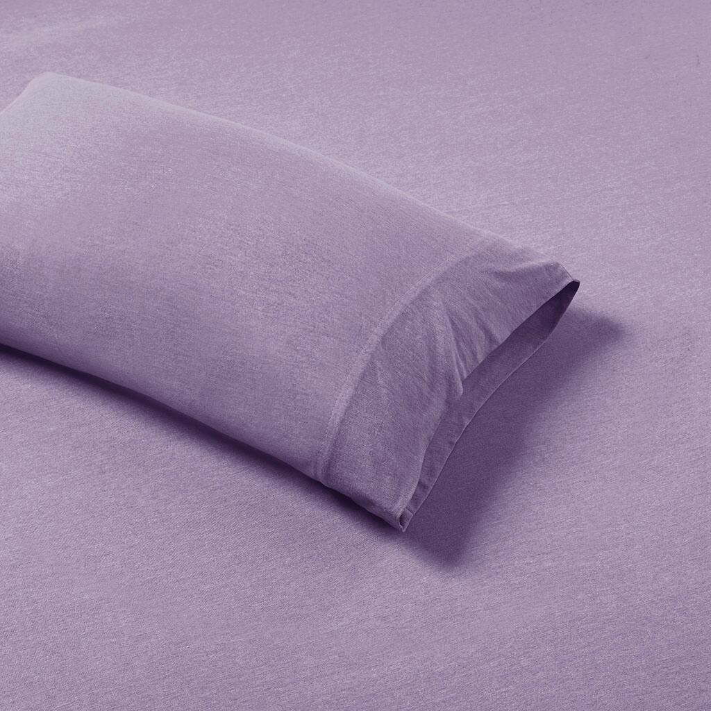 Alt View 2. Gracie Mills - Gracie Mills Atlas All-Season Cotton Blend Jersey Knit Sheet Set - Purple.
