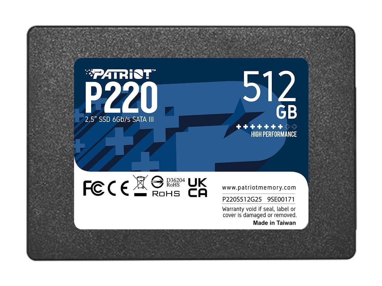 Patriot - Memory P220 2.5" 512GB SATA III TLC Internal Solid State Drive (SSD) P220S512G25