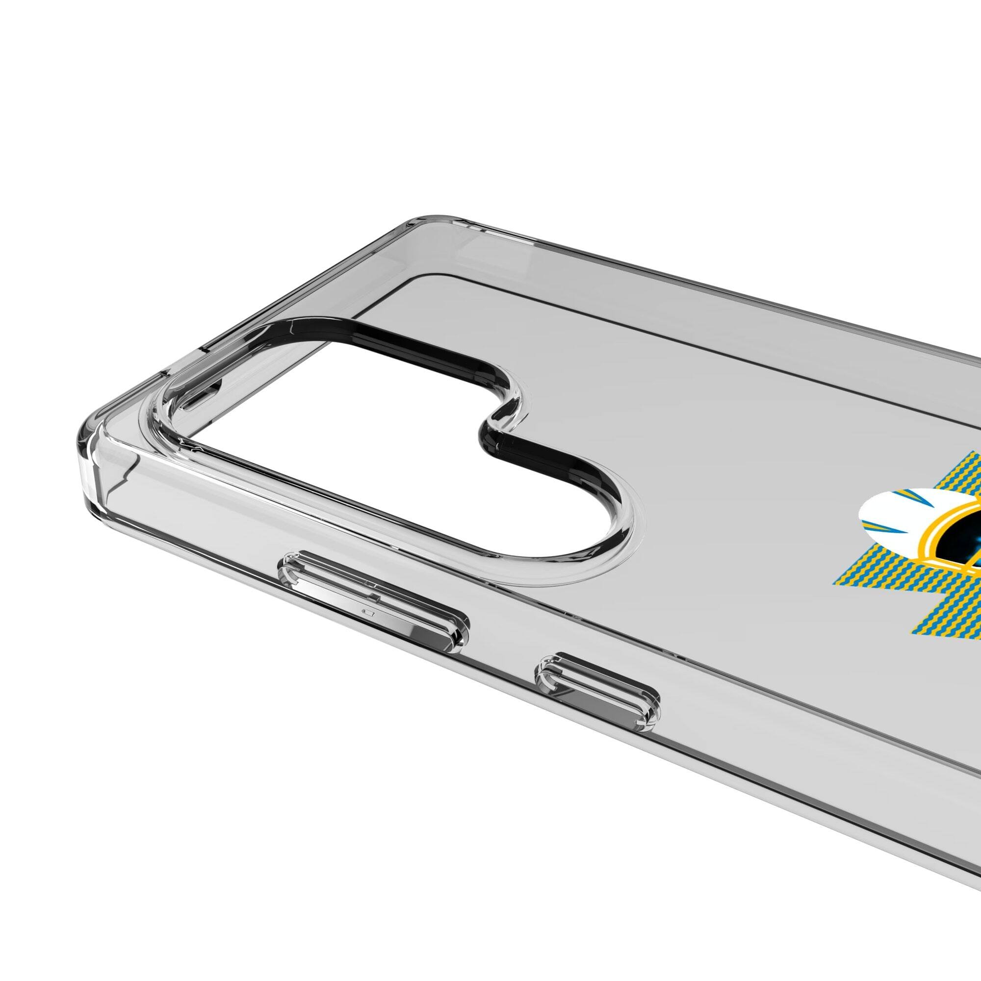Alt View 2. Keyscaper - Los Angeles Chargers Galaxy Clear Case - S24 - Multicolor.