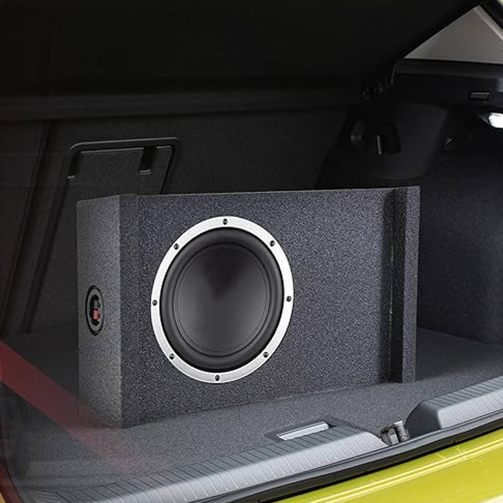 Alt View 2. QPower - QPower Single 12 Inch Sub Enclosure, Universal Downfire/Behind Seat Speaker Box - Black.