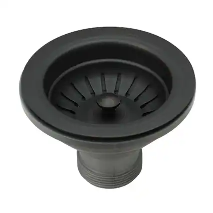 Front. Akicon - Akicon Solid Brass Kitchen Sink Strainer with Basket for 3-1/2 in. Standard Strainer Drain in Oil Rubbed Bronze - Oil Rubbed Bronze.