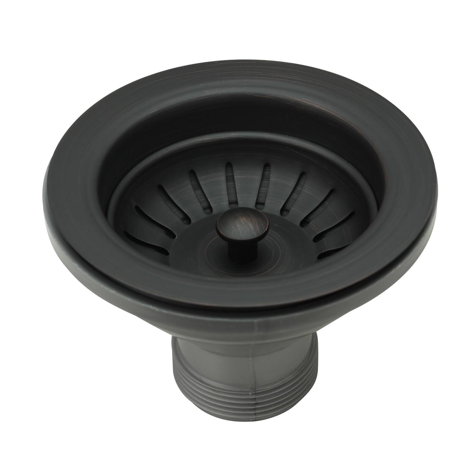 Front. Akicon - Akicon Solid Brass Kitchen Sink Strainer with Basket for 3-1/2 in. Standard Strainer Drain in Oil Rubbed Bronze - Oil Rubbed Bronze.