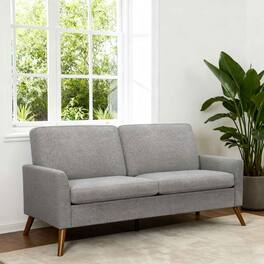 Vipbear - 68" Loveseat Sofa,Tool-Free Setup Small Couches, Small Couches for Bedroom Office,Grey Linen - Gray