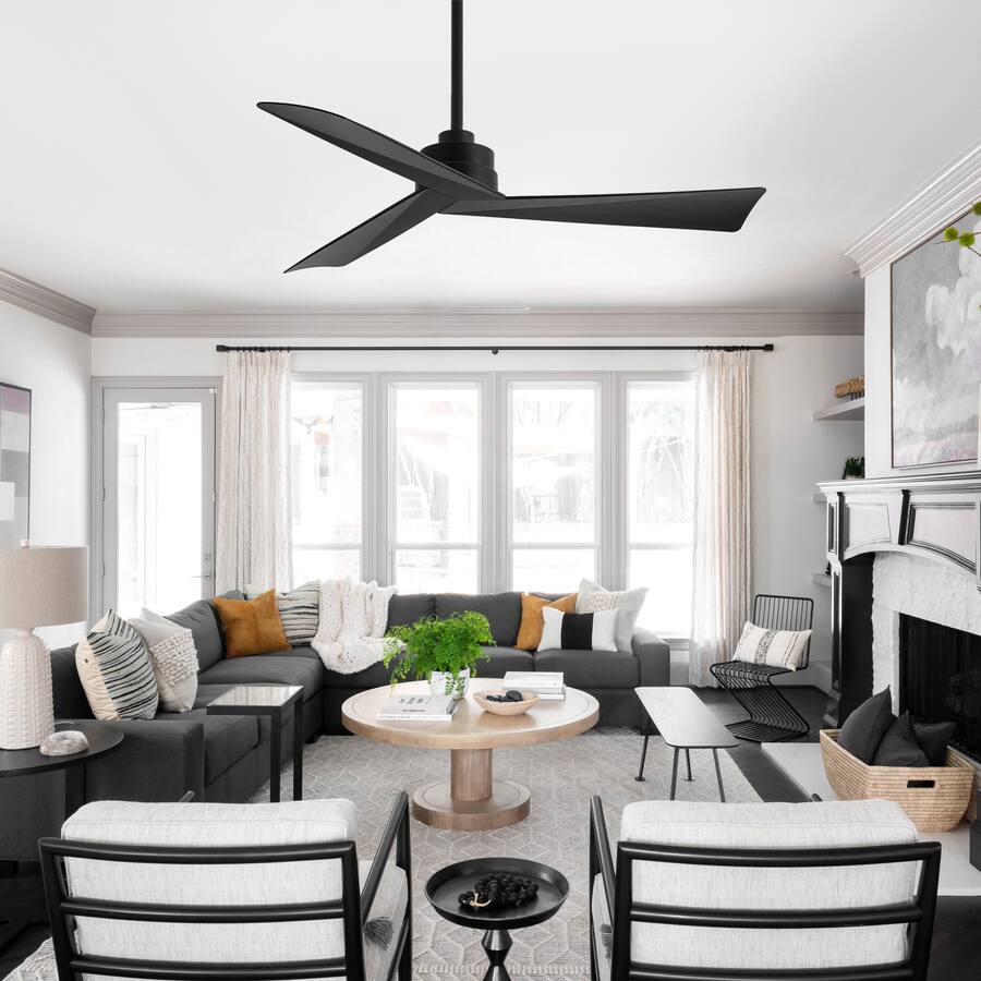 Breezary 52 Inch Lightless Ceiling Fan with 3 Blade, 5