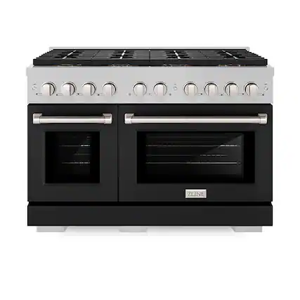 Front. ZLINE - ZLINE 48 in. 6.7 cu. ft. Freestanding Paramount Gas Range with DuoPro Cooktop - White Matte.