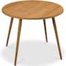 Best Choice Products - Round Mid-Century Modern 35.5in Dining Table, Dinette for Home or Kitchen w/Wood Finish Steel Legs - Pecan
