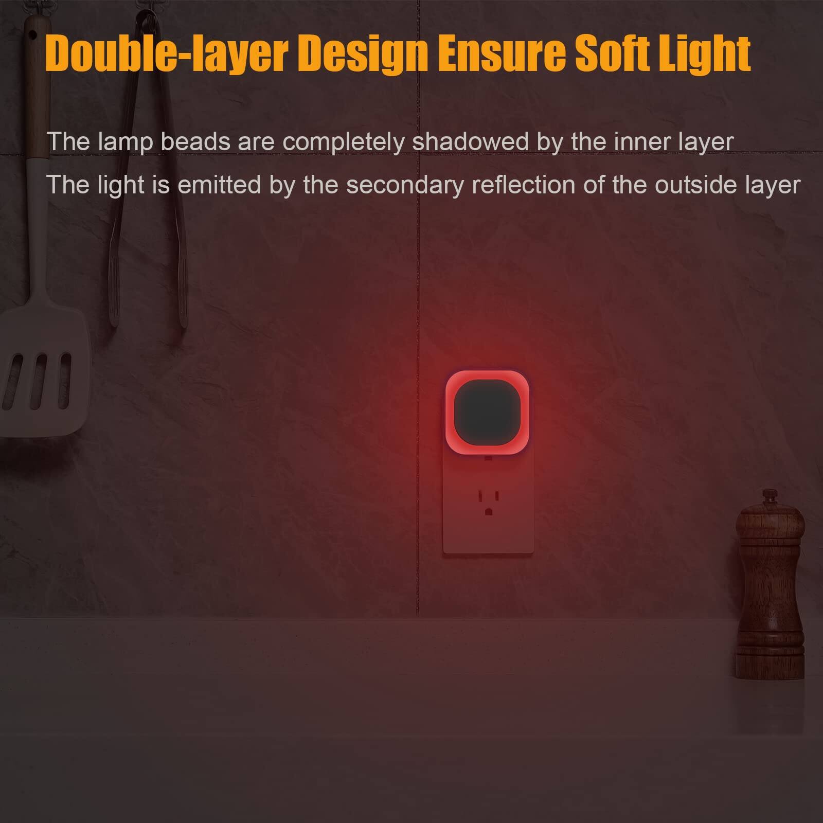 Double-layer Design Ensure Soft Light

The lamp beads are completely shadowed by the inner layer

The light is emitted by the secondary reflection of the outside layer