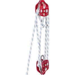Twin Sheave Block and Tackle 0.43-0.5Inch 100-200Ft Twin Sheave Block with Braid Rope 30-35KN 6600-7705LBS Double Pulley