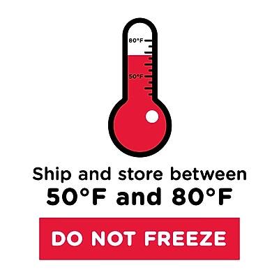 Ship and store between 50°F and 80°F  
DO NOT FREEZE