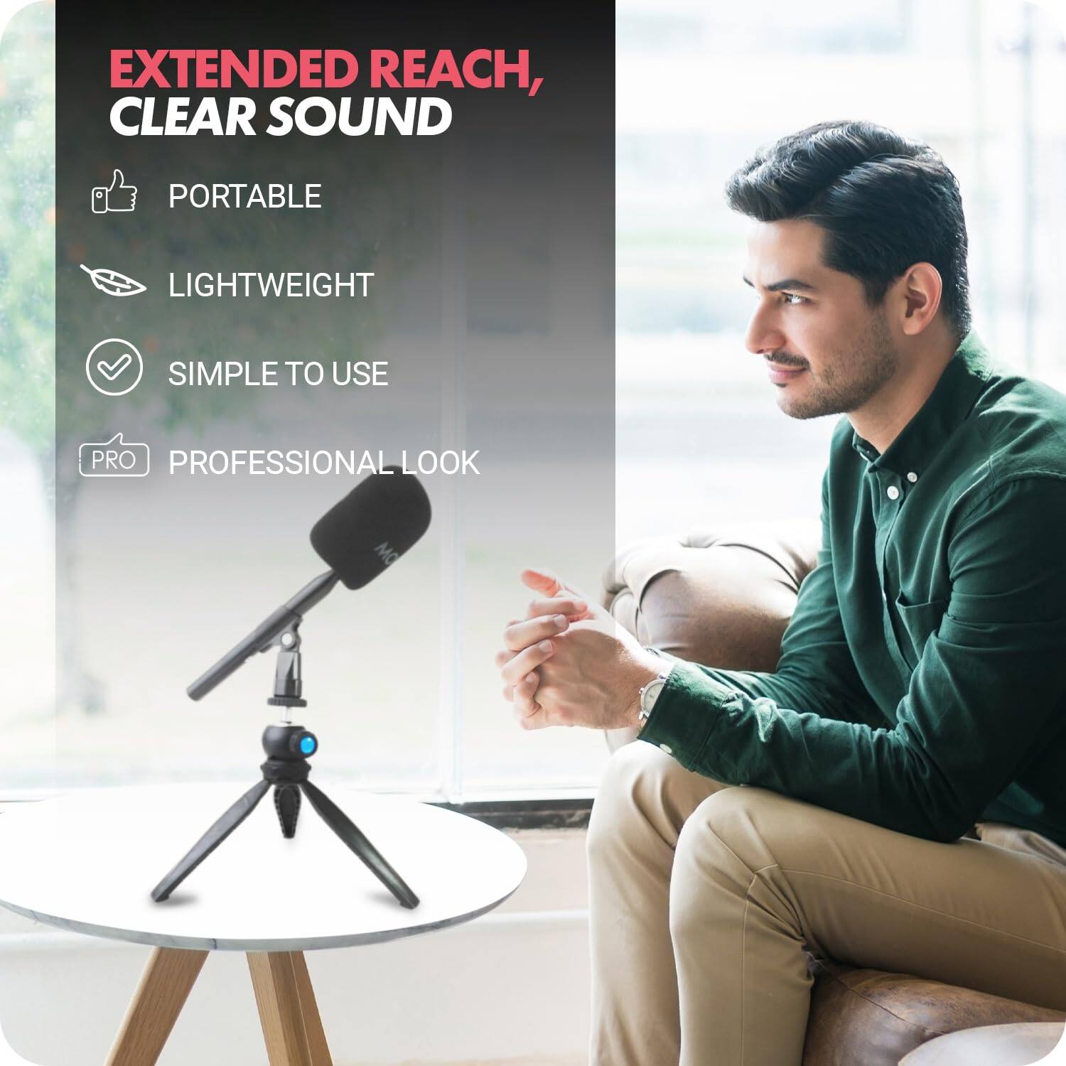 EXTENDED REACH, CLEAR SOUND

- PORTABLE
- LIGHTWEIGHT
- SIMPLE TO USE
- PROFESSIONAL LOOK