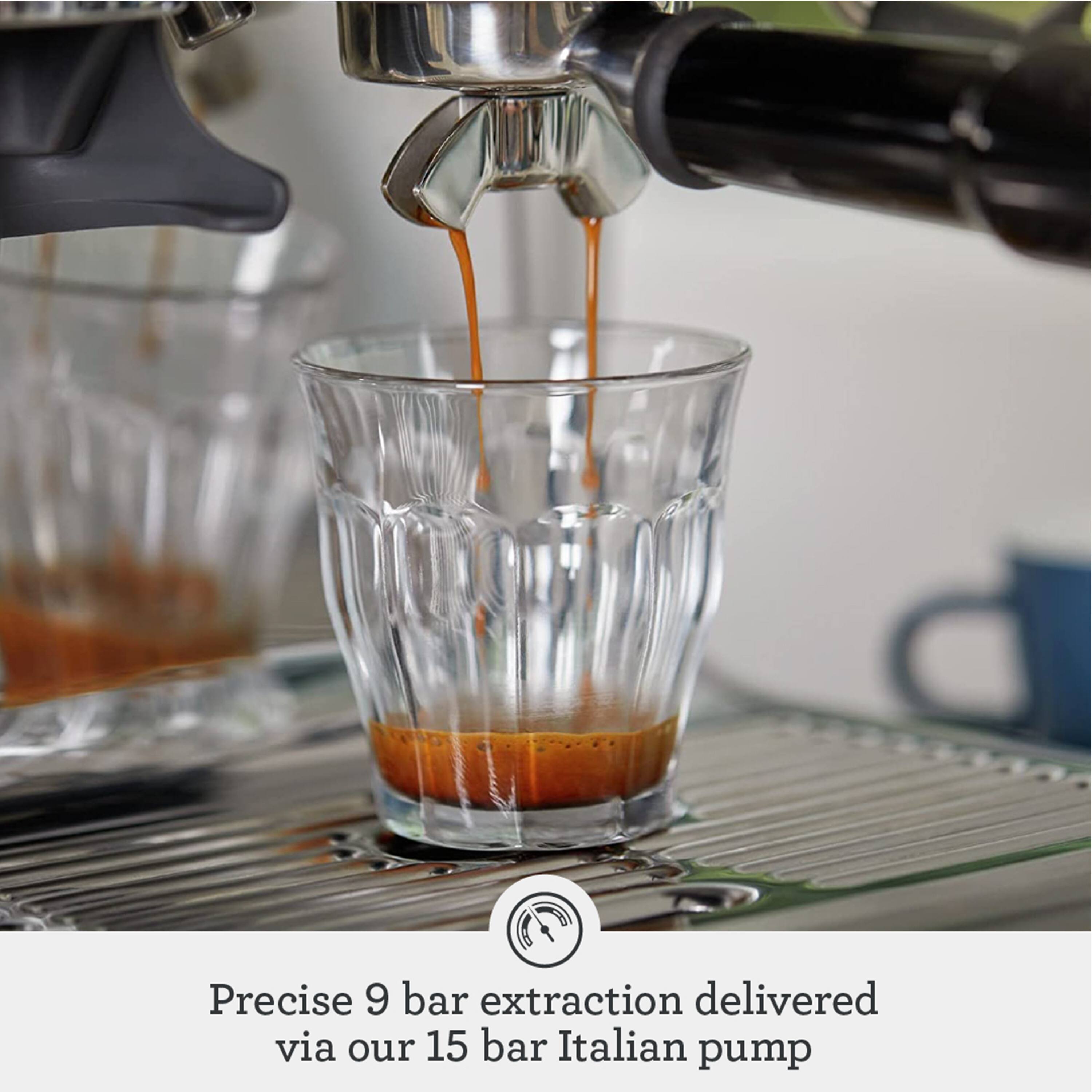 Precise 9 bar extraction delivered via our 15 bar Italian pump