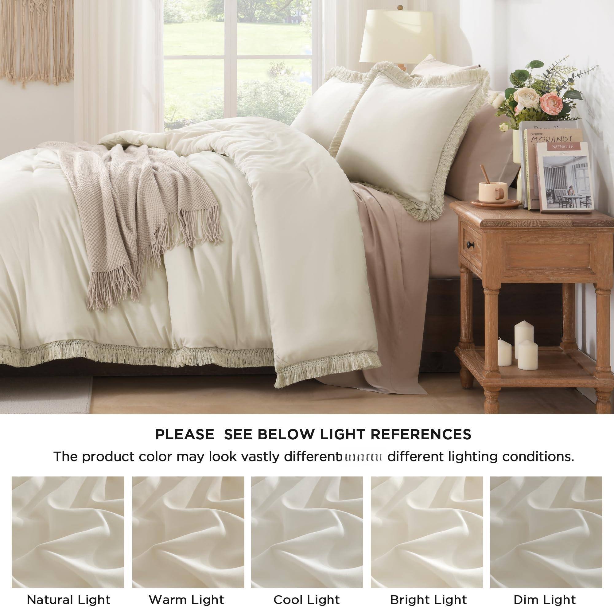 - MORANDI SEIMALIE

PLEASE SEE BELOW LIGHT REFERENCES

The product color may look vastly different under different lighting conditions.

Natural Light  
Warm Light  
Cool Light  
Bright Light  
Dim Light