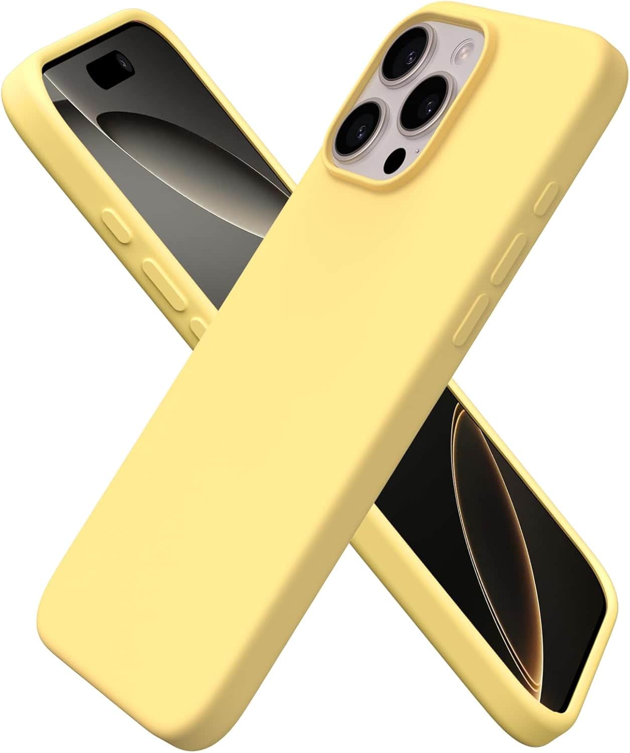 Front. Ornarto - ORNARTO Designed for iPhone 16 Pro Max Case 6.9", Liquid Silicone Full Covered Protective Case-Buttercream Yellow - Buttercream Yellow.