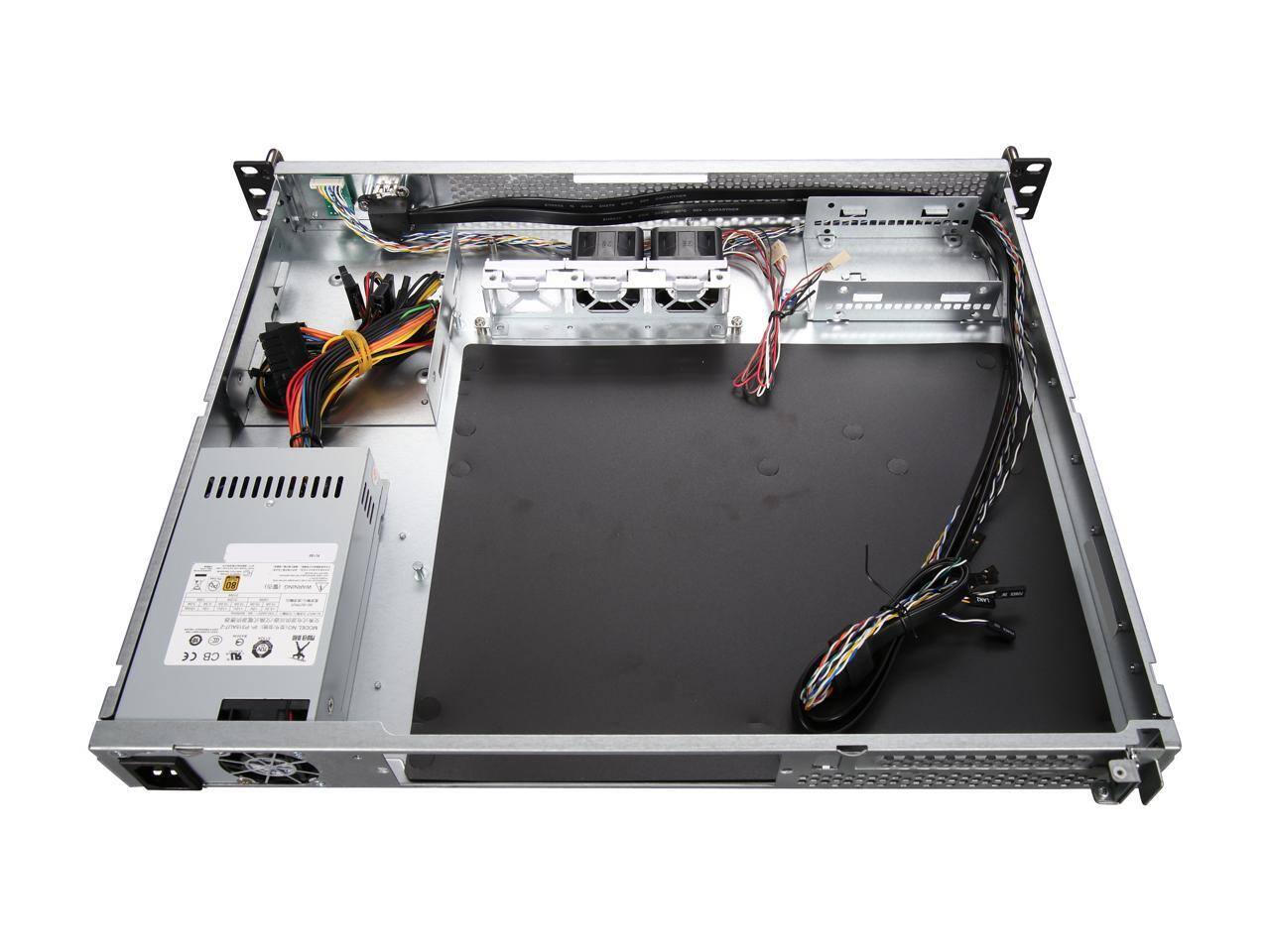 Alt View 4. In Win - In Win IW-RF100-S315 1U Short-depth Rackmount Server Chassis, 315W PSU, Front/Rear I/O - Black.
