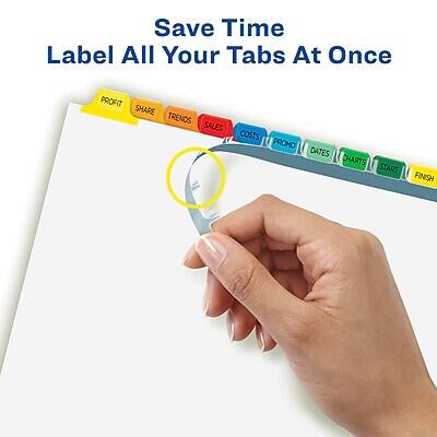 Save Time  
Label All Your Tabs At Once  

PROFIT  
SHARE  
TRENDS  
SALES  
COSTS  
PROMO  
DATES  
CHARTS  
START  
FINISH