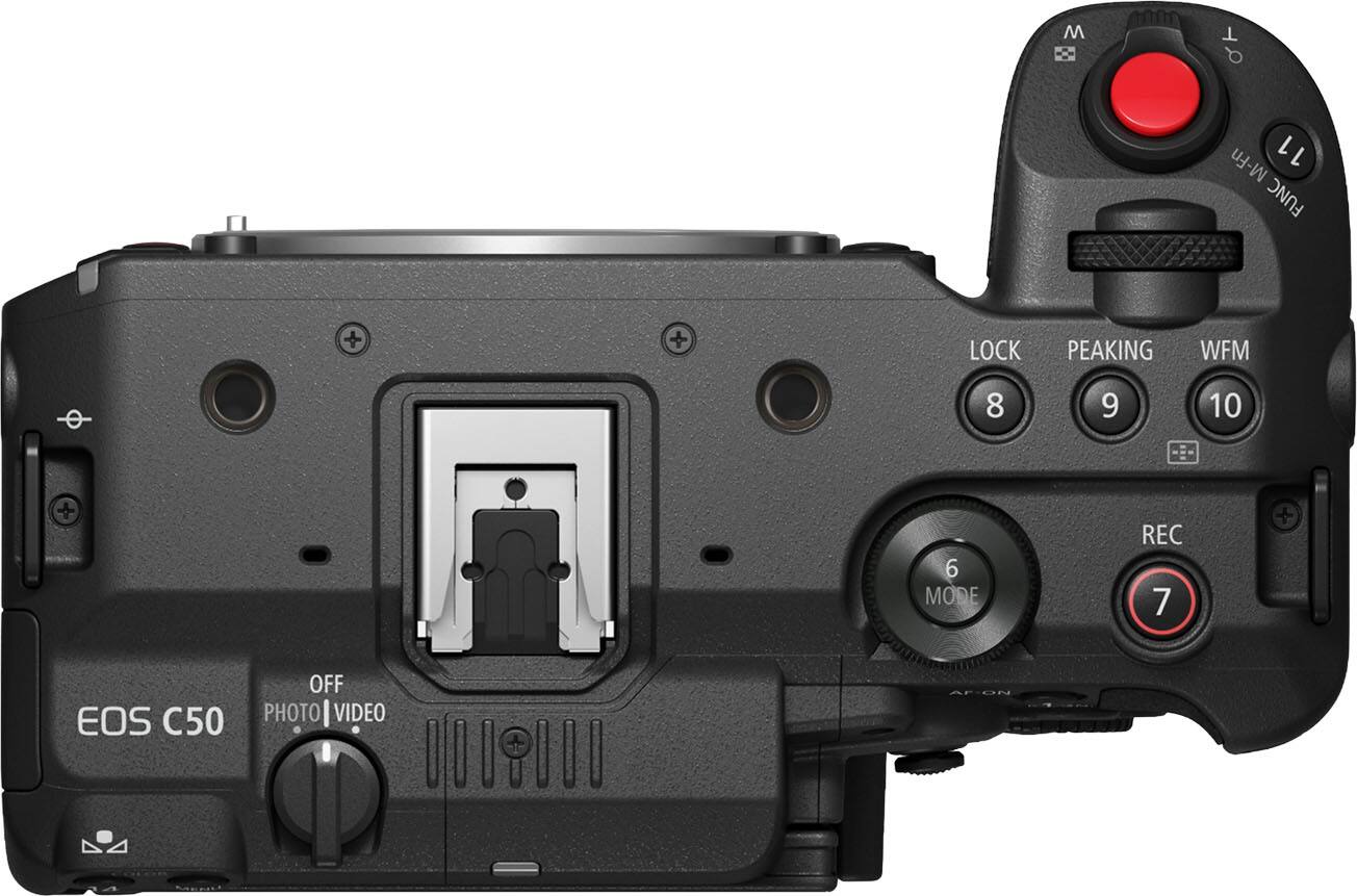 M T o M-Fn 11 1 FUNC + + LOCK PEAKING WFM 8 9 10 + 6 MODE REC 7 + EOS C50 OFF PHOTO I VIDEO

- M
- T
- o
- M-Fn
- 11
- 1
- FUNC
- +
- +
- LOCK
- PEAKING
- WFM
- 8
- 9
- 10
- +
- 6
- MODE
- REC
- 7
- +
- EOS C50
- OFF
- PHOTO
- VIDEO