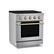 Alt View 2. Hauslane - HausPro 30 in. 4 Burners (20,000 BTU) Freestanding Dual Fuel Range - Satin Brass.