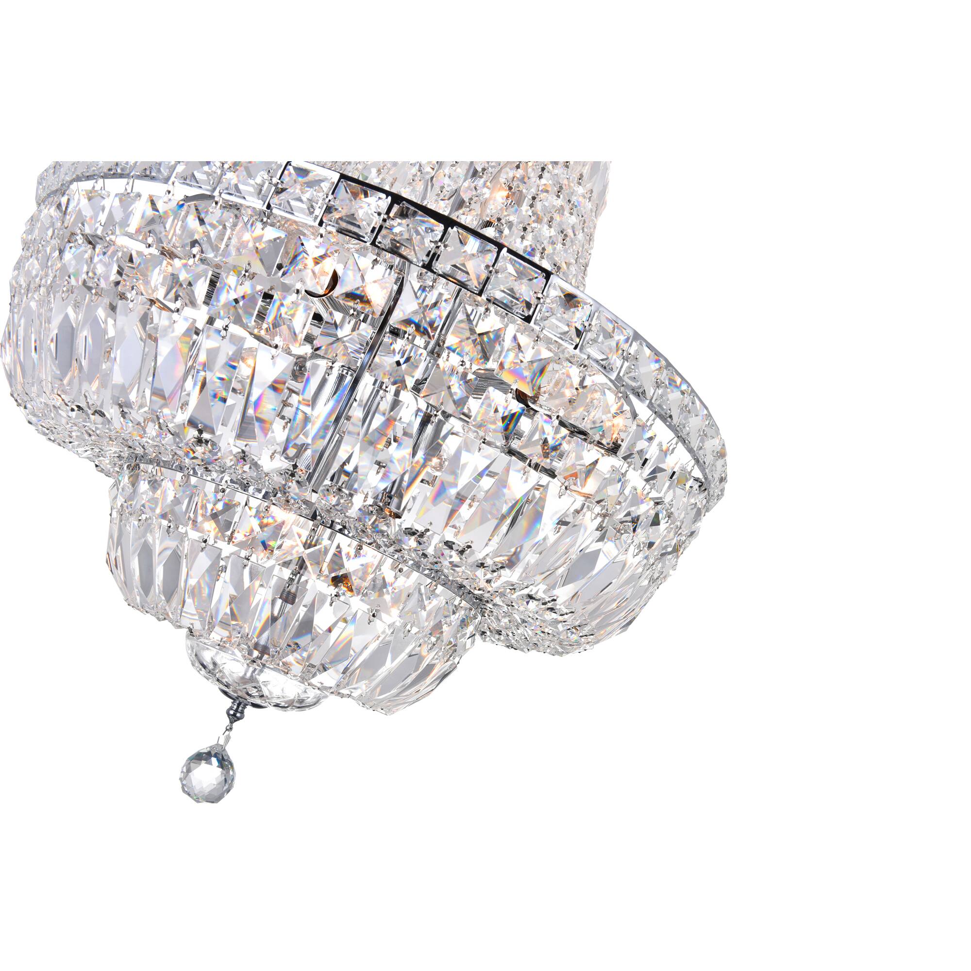 Left. CWI Lighting - Stefania 13 Light Down Chandelier With Chrome Finish - Chrome.