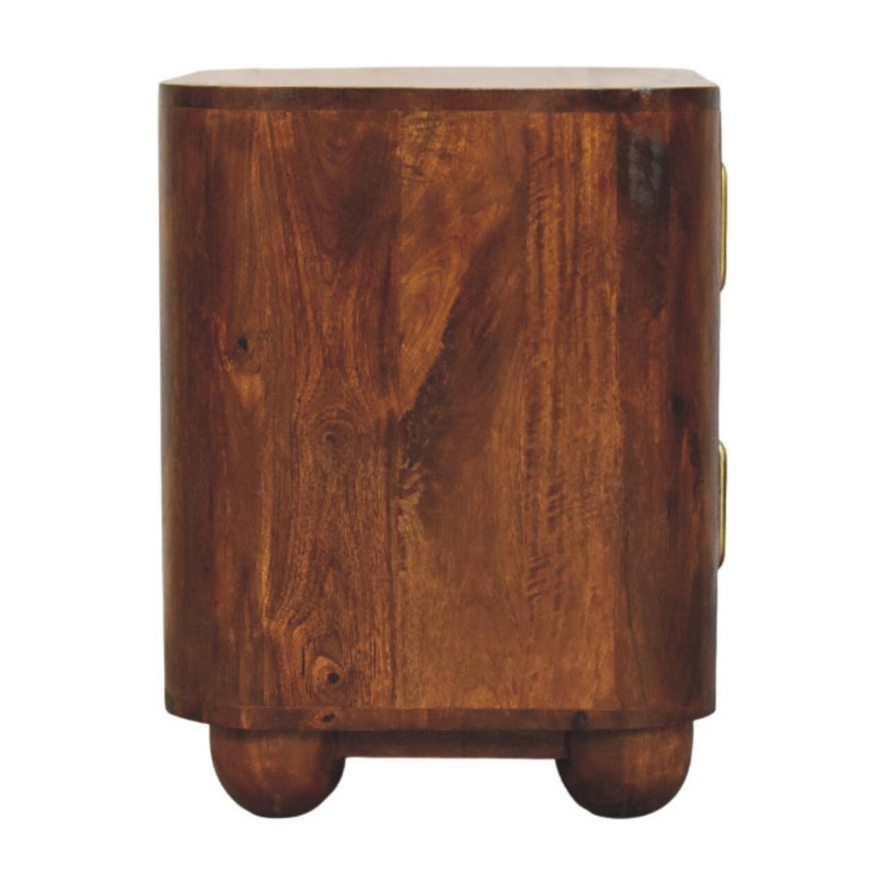 Left. Artisan Furniture - Artisan Furniture Solid Wood Ribera Bedside Table, 2 Drawers, Brown - Brown.
