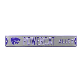 Authentic Street Signs - Kansas State Wildcats 6" x 36" College Ave Street Sign - Silver