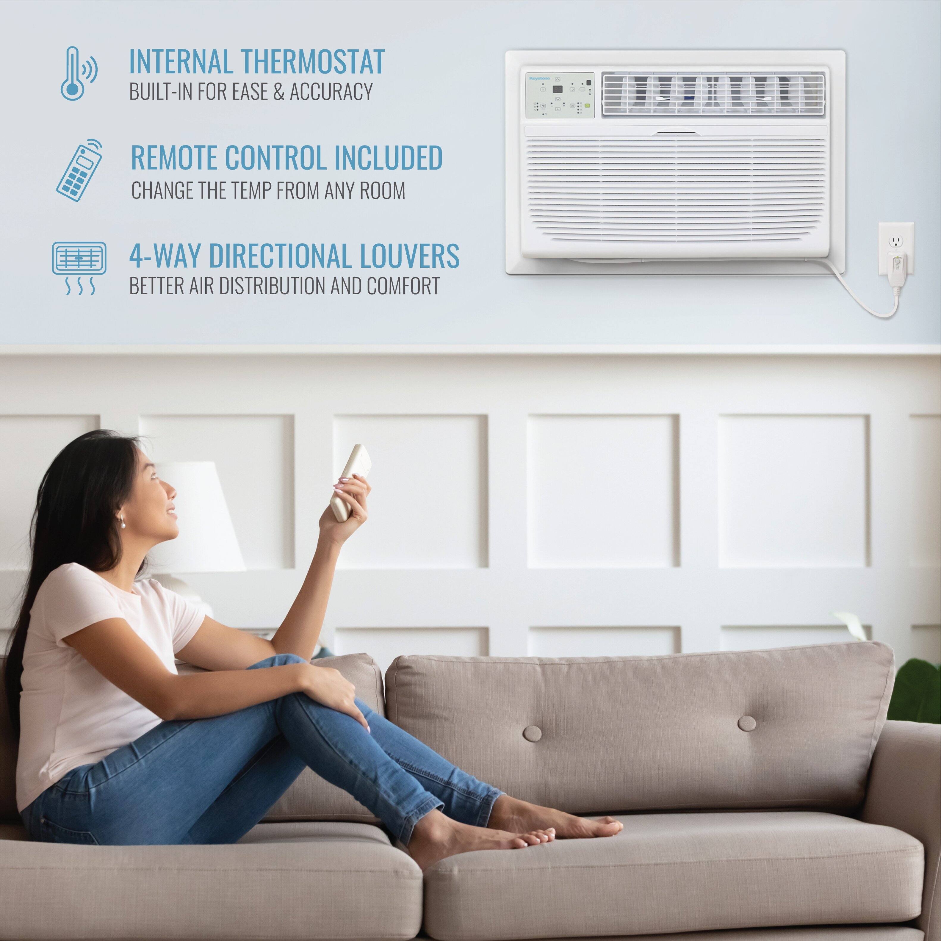 INTERNAL THERMOSTAT  
BUILT-IN FOR EASE & ACCURACY  

REMOTE CONTROL INCLUDED  
CHANGE THE TEMP FROM ANY ROOM  

4-WAY DIRECTIONAL LOUVERS  
BETTER AIR DISTRIBUTION AND COMFORT